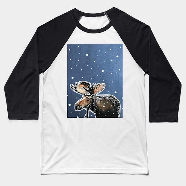Moose Baseball T-Shirt by Viviredsonja